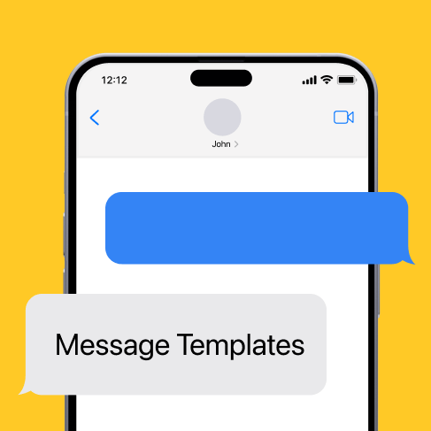 Customizable blank text message templates for educational and professional use