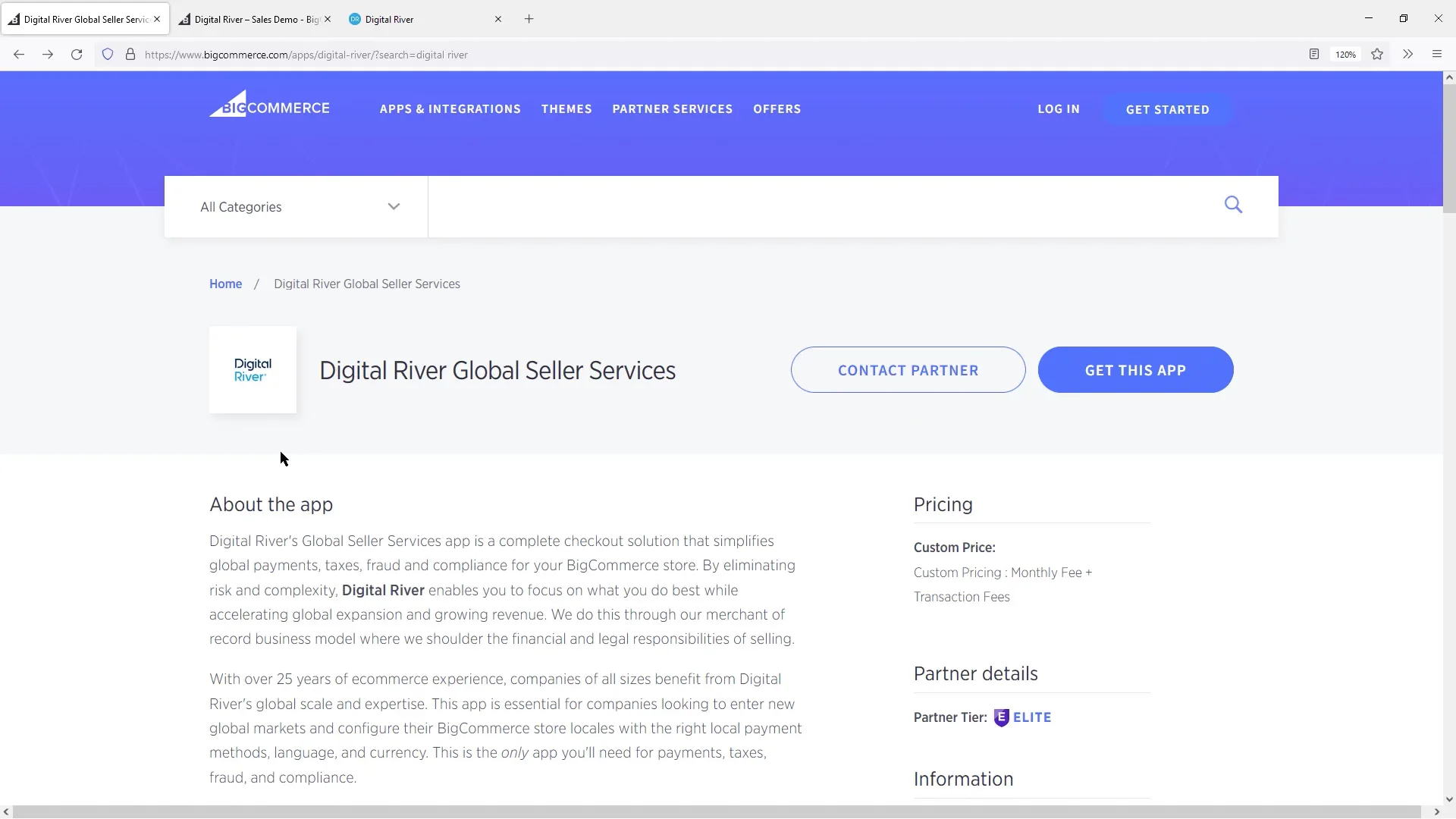 Digital River app for BigCommerce Demo