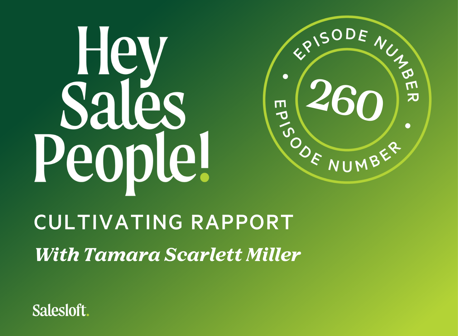Cultivating Rapport With Tamara Scarlett Miller