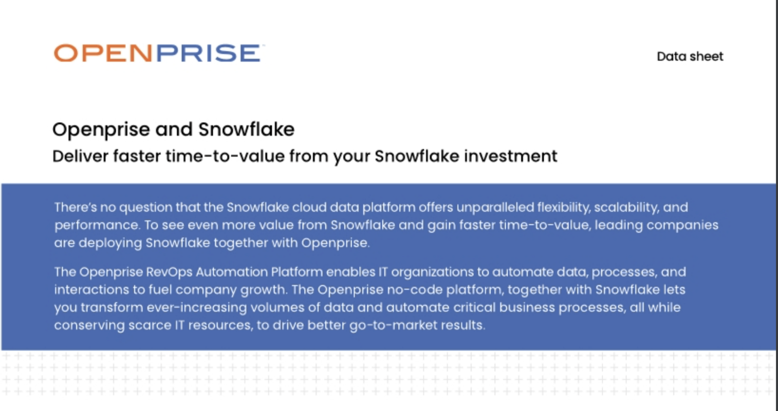 Openprise and Snowflake
