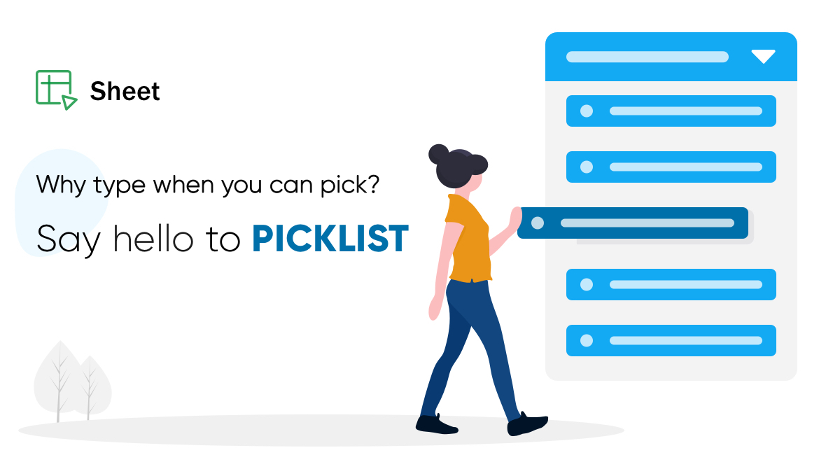 Picklists in Zoho Sheet-why enter when you can pick?