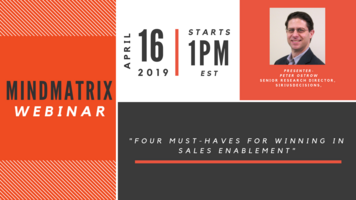 Mindmatrix to host webinar on sales enablement with renowned research and advisory firm, SiriusDecisions