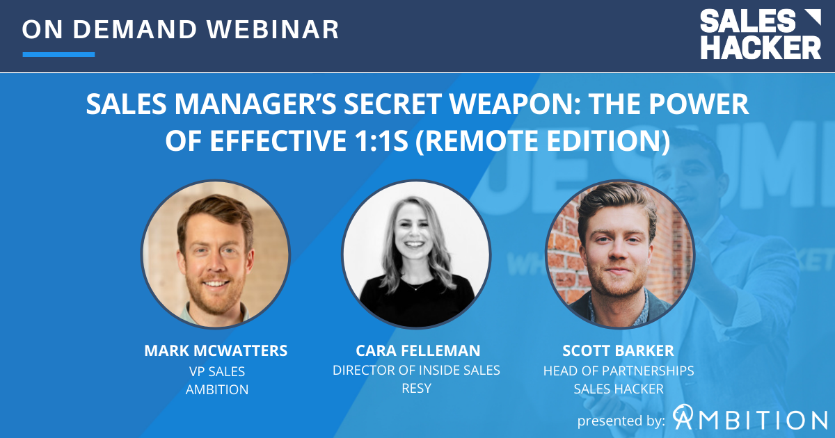 Sales Manager's Secret Weapon: the Power of Effective 1:1s (REMOTE edition)