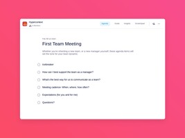 First Team Meeting Template