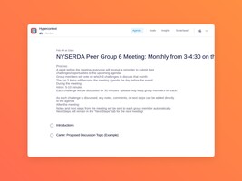 NYSERDA Peer Group 6 Meeting: Monthly from 3-4:30 on the fourth Monday Template