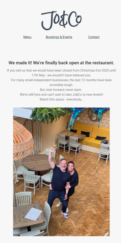 Welcome Back. How restaurants can use email to improve the customer experience