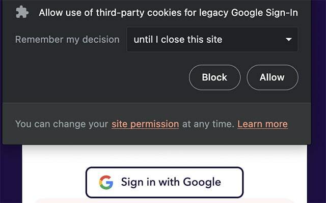 "Google Sign-In" Permission | Brave Browser