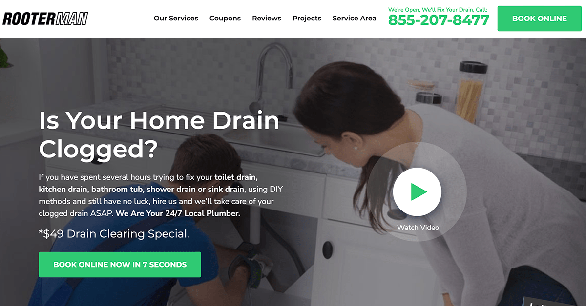 6 Effective Plumbing Landing Pages (w/ Examples & Templates)