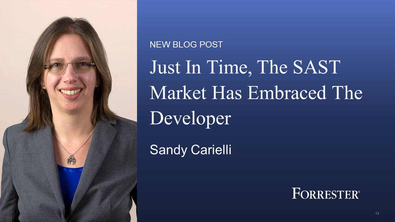 Just In Time, The SAST Market Has Embraced The Developer