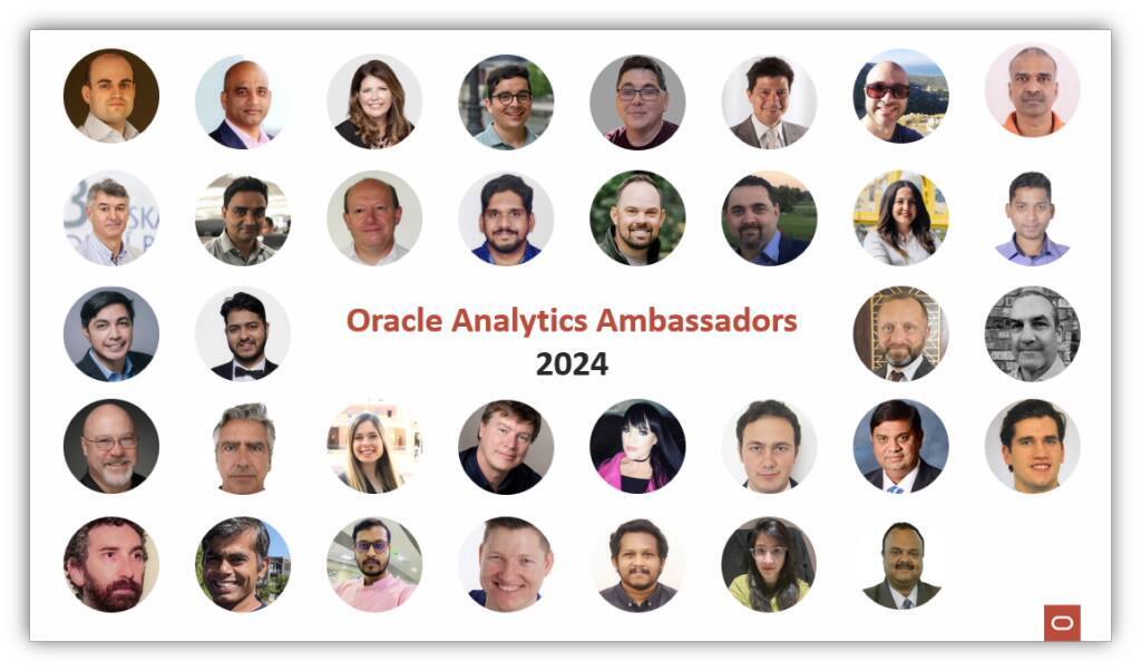 Announcing Oracle Analytics Ambassadors of 2024
