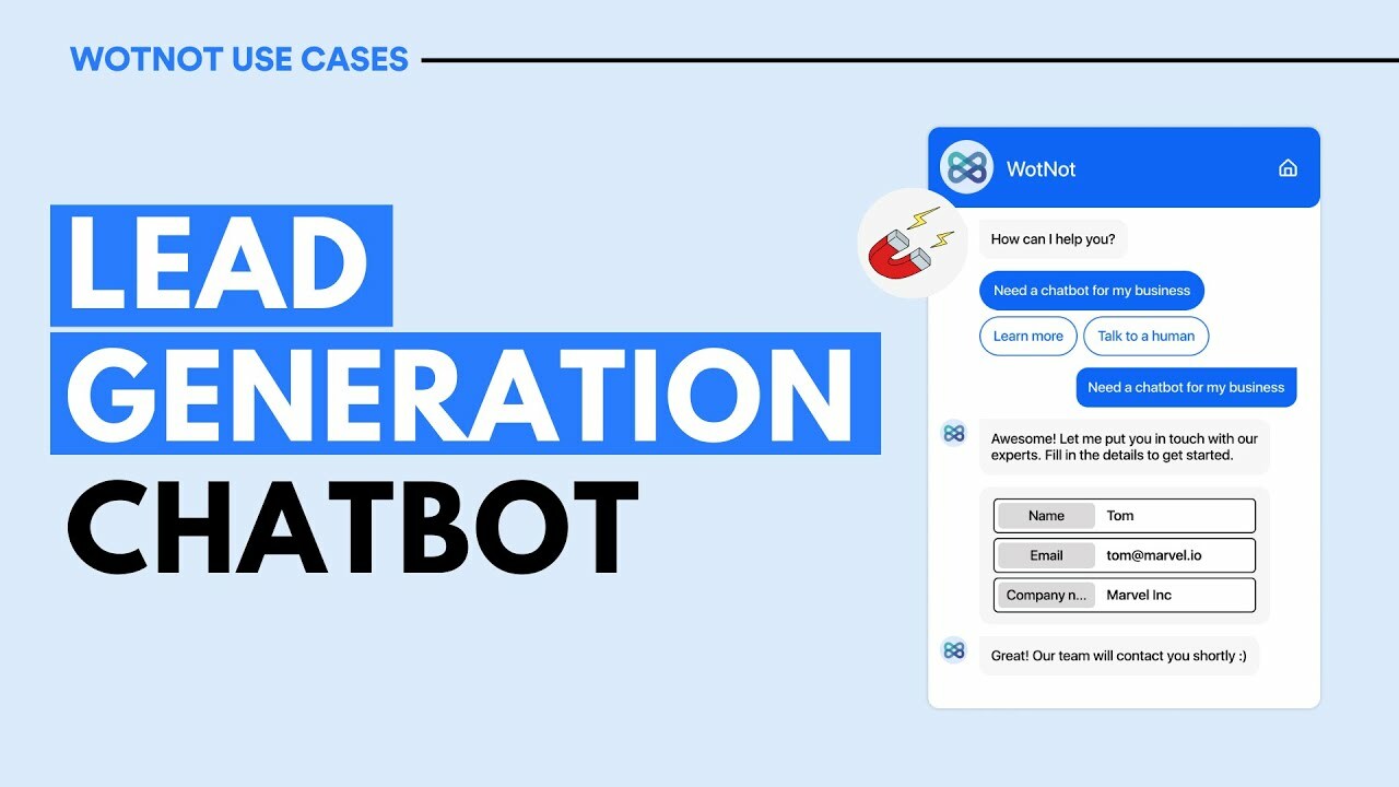 Lead Generation Chatbot Demo | WotNot Use Cases