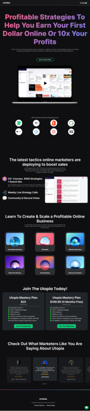 Utopia Sales Page - Swipe File