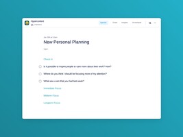 New Personal Planning Template