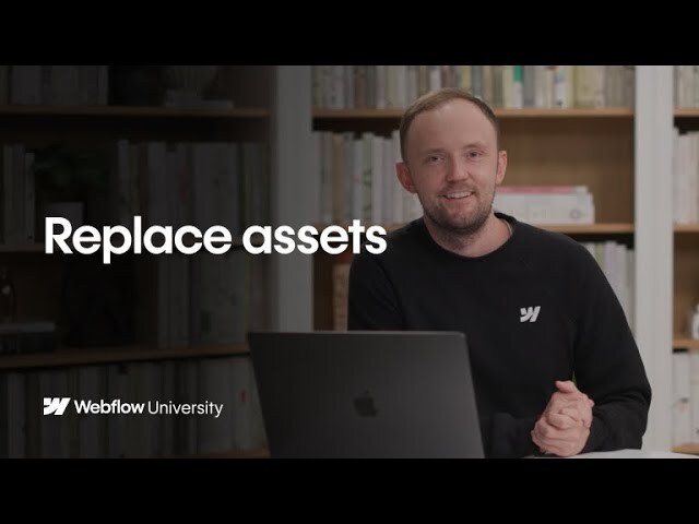 Replacing assets in the Assets panel – Webflow Tutorial