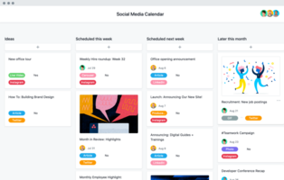 Social media calendar template