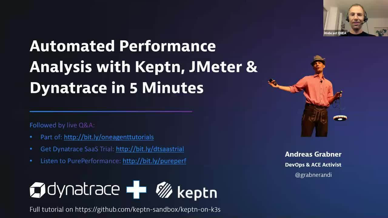 Performance Analysis Automation with JMeter, Keptn & Dynatrace in 5 Minutes