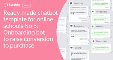 Ready-made chatbot template for online schools No 5: Onboarding bot to raise conversion to purchase