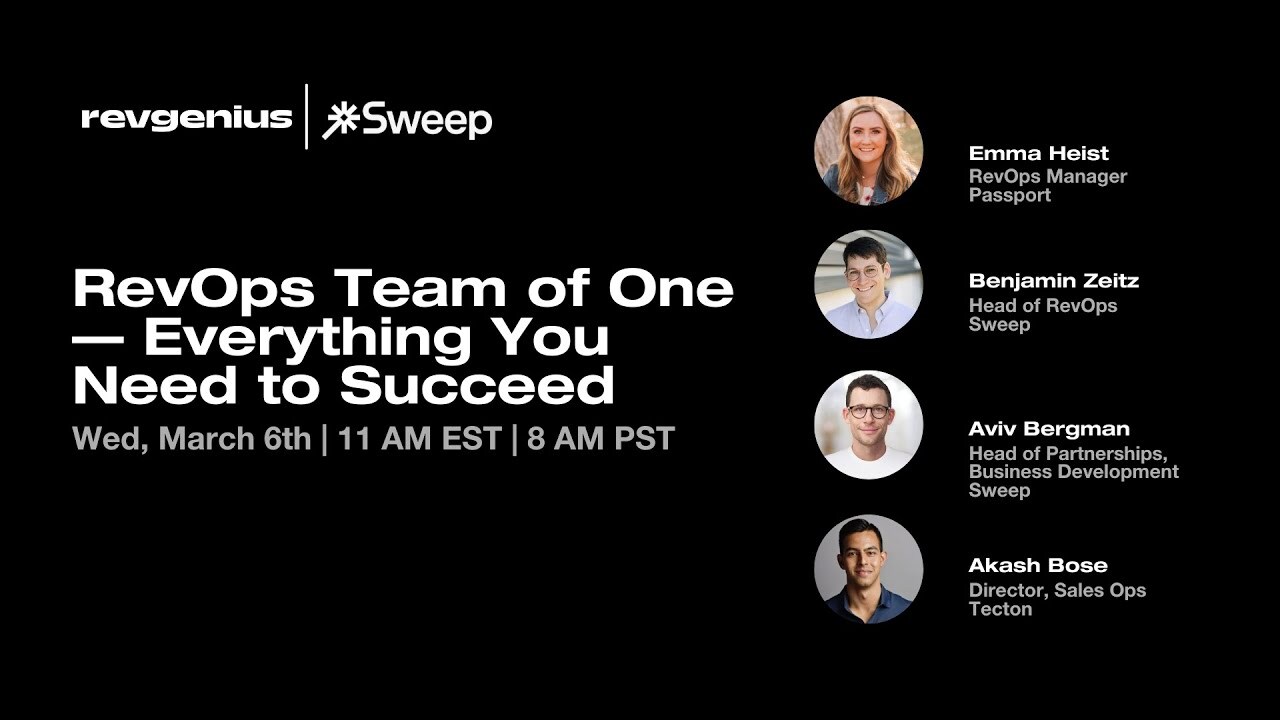 Watch the Recap : RevOps Team of One - Everything You Need to Succeed