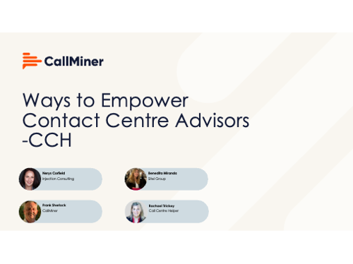 Ways to Empower Contact Centre Advisors - CCH