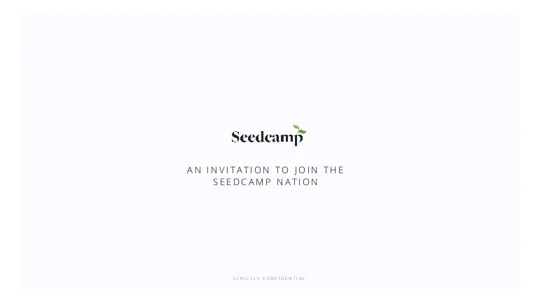 Seedcamp Fund V Fundraising Deck