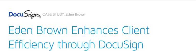 Eden Brown Enhances Client Efficiency through DocuSign