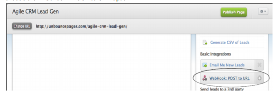 Agile CRM - Unbounce Integration