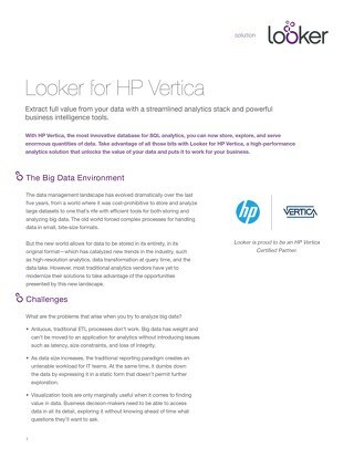 Analytics on HP Vertica