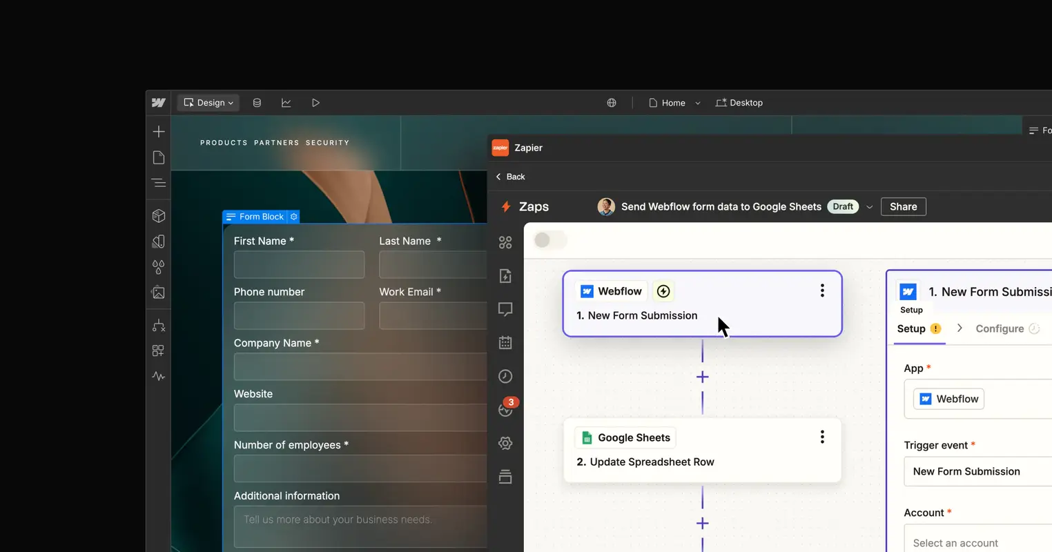 Enhancing workflows: expanding the power of automation with Zapier  | Webflow Blog
