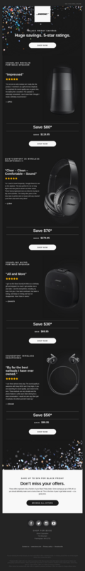 Bose black friday email has the perfect formula to make sales - Swipe File