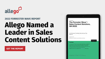 Allego Stands Alone: Forrester Wave™ for Sales Readiness Solutions, Sales Content Solutions and Conversation Intelligence