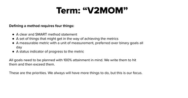 V2MOM and Goal Templates