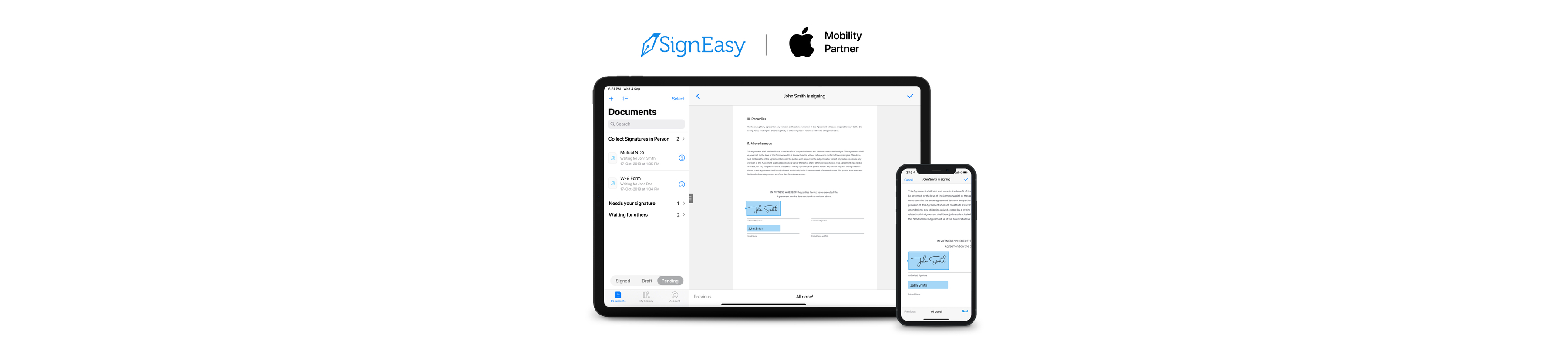 SignEasy is now an Apple Mobility Partner