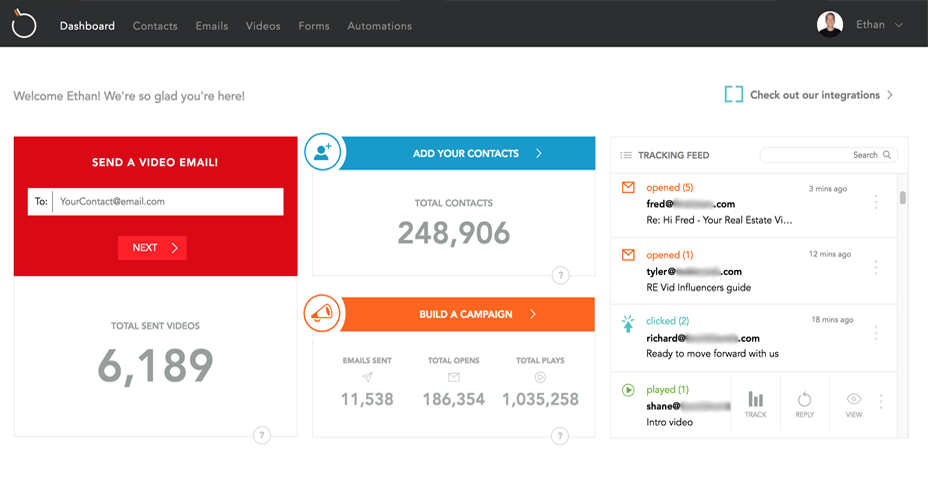 Your Dashboard: Manage Email Contacts, Send Videos, Follow Up, and More