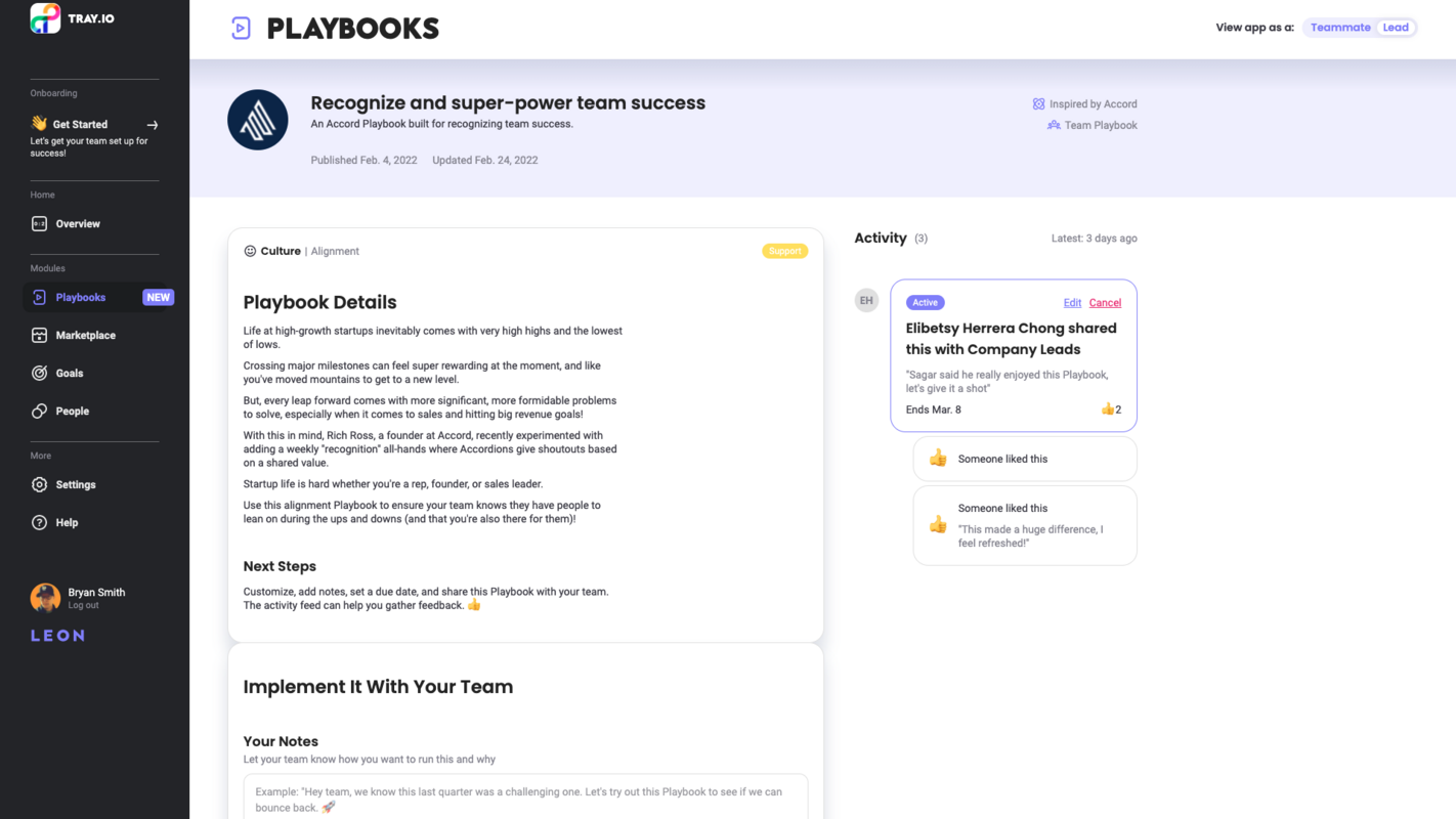 Try this Accord Playbook to improve alignment with your team.