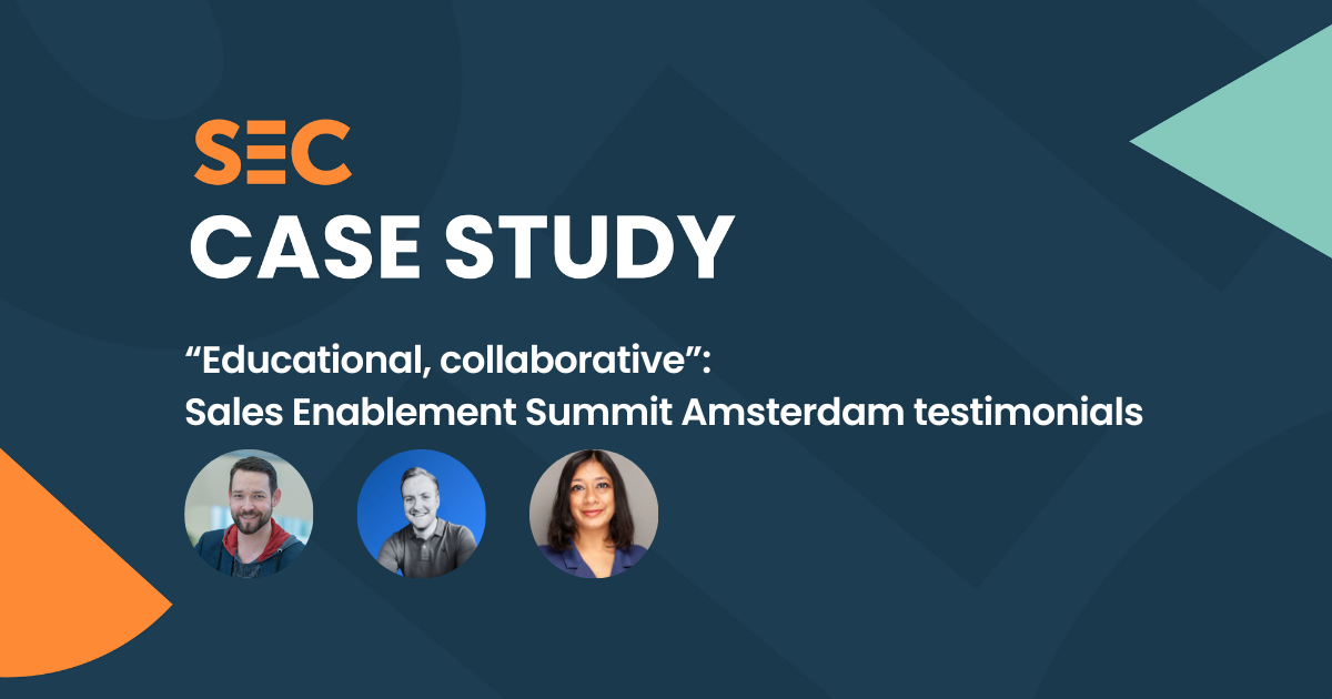 "Educational, collaborative": Sales Enablement Summit Amsterdam testimonials