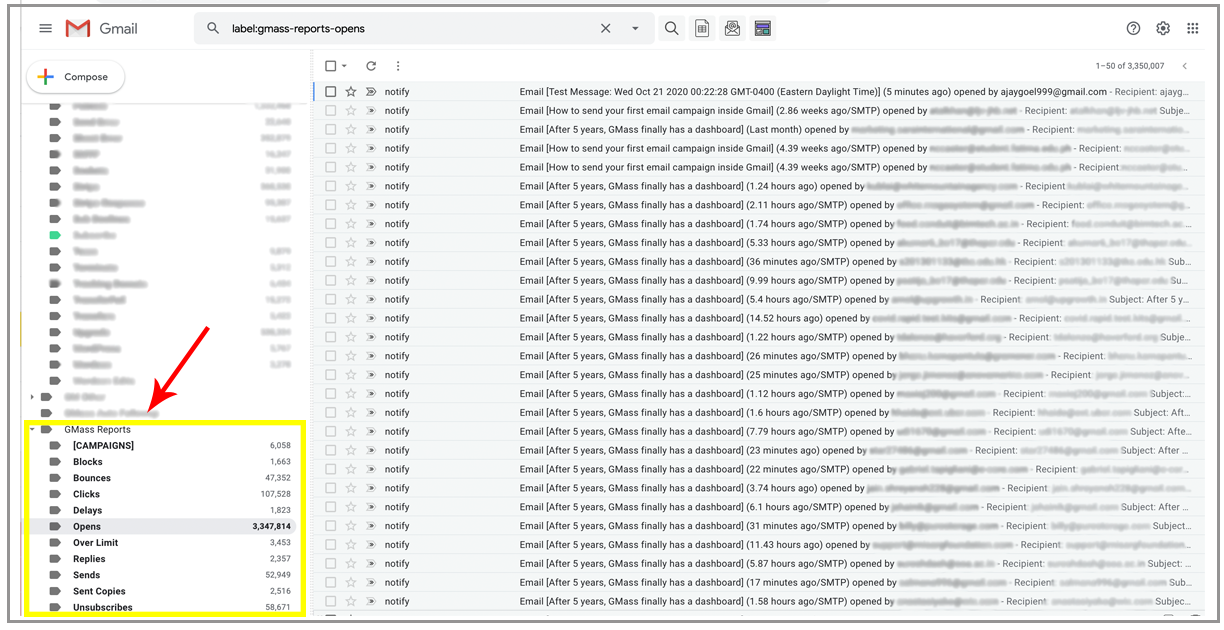 You can now toggle GMass Report notifications on and off