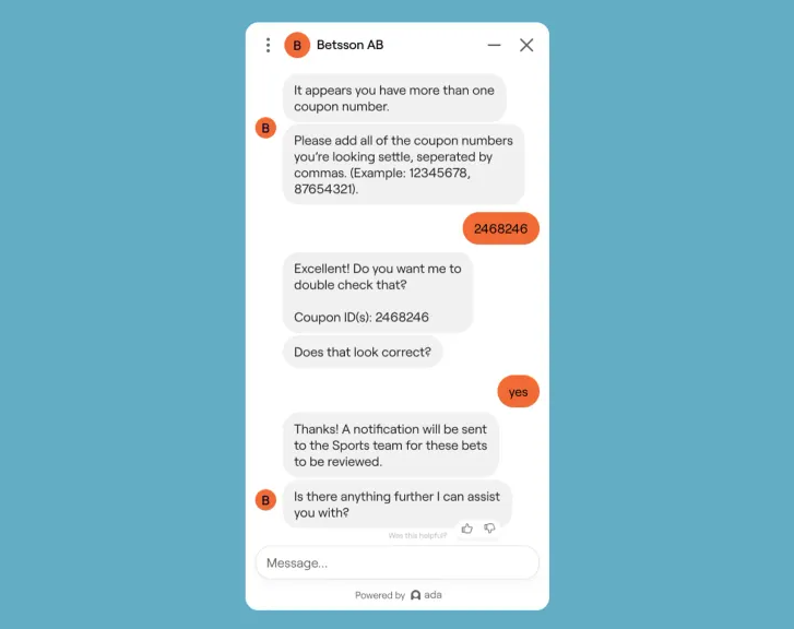 How Ada elevated Betsson Group's award-winning CX