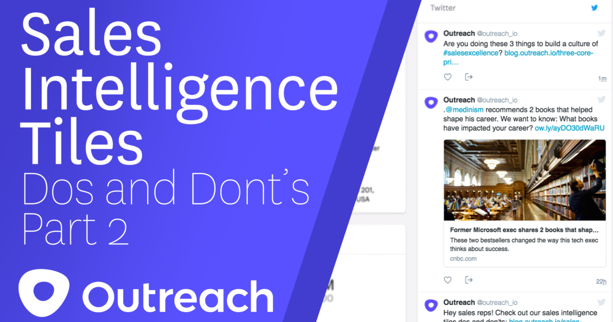 Sales Intelligence Tiles Dos and Don'ts [Part 2]