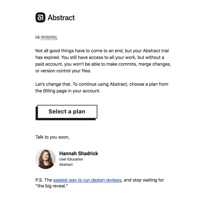 Teardown: Abstract's Expired Trial Email