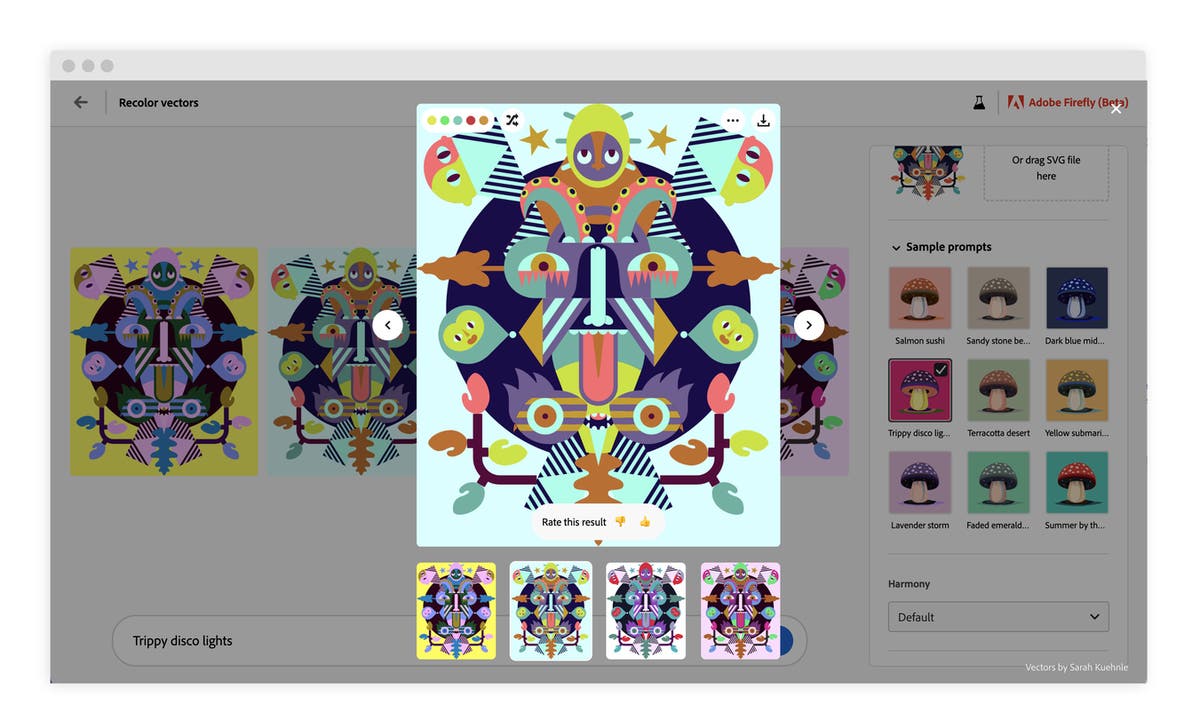 Introducing Adobe's generative AI-powered vector recoloring tools, now available in the Firefly beta | Adobe Blog