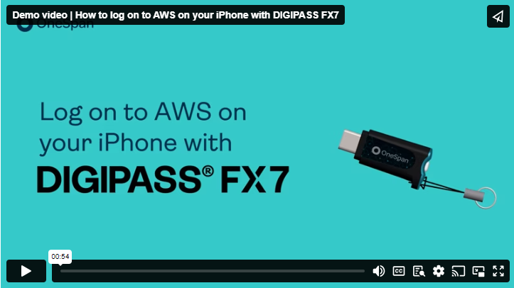 How to log on to AWS on your iPhone with DIGIPASS FX7