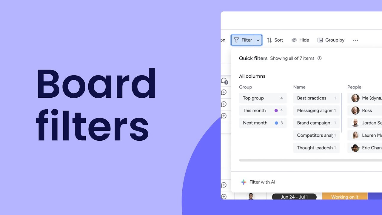 Board filters | monday.com tutorials