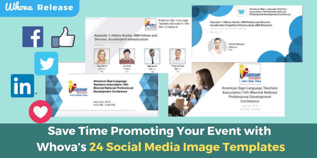 Save Time Promoting Your Event with Whova's 24 Social Media Image Templates
