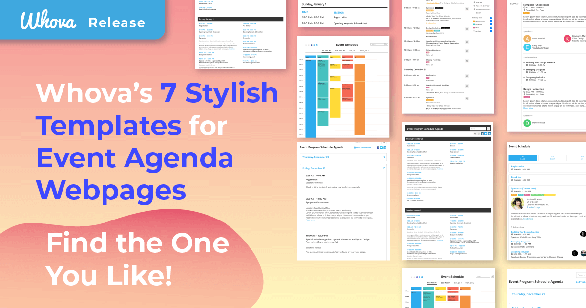 Whova's 7 Stylish Templates for Event Agenda Webpages - Find the One You Like!