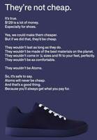 "They're not cheap" Atoms shoe ad. - Swipe File