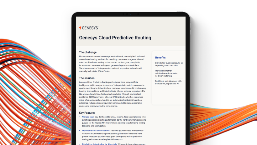 Genesys Cloud Predictive Routing product overview