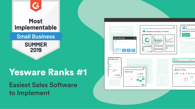 Yesware Named "#1 Easiest Sales Engagement Software to Implement" by G2 Crowd