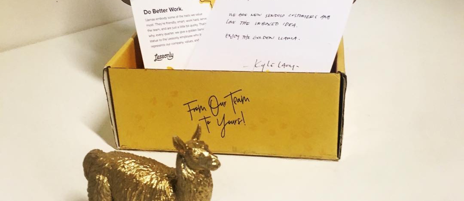 Direct Mail Unboxed: Golden Llama from Lessonly [Video]