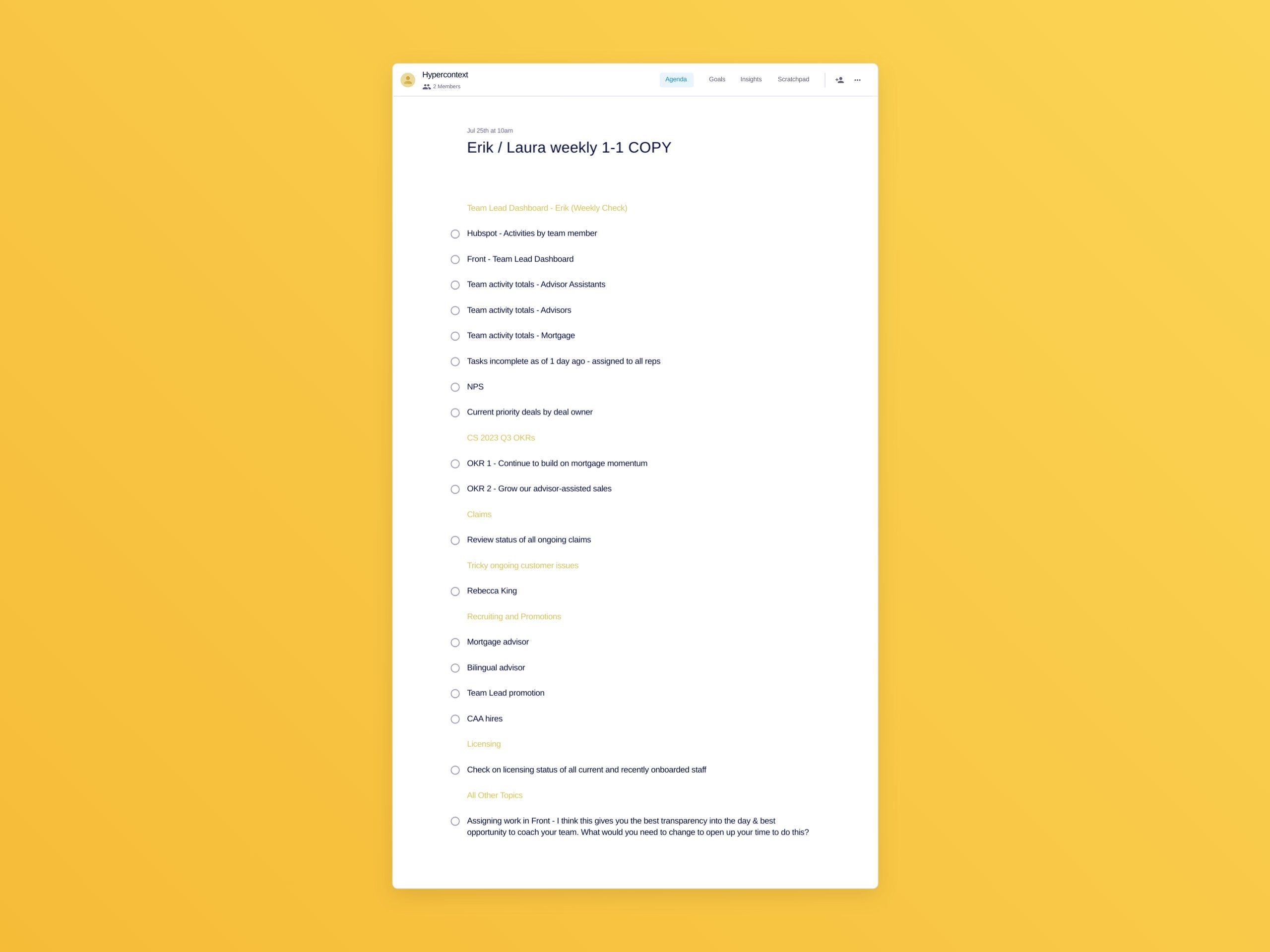 Erik / Laura weekly 1-1 COPY Template
