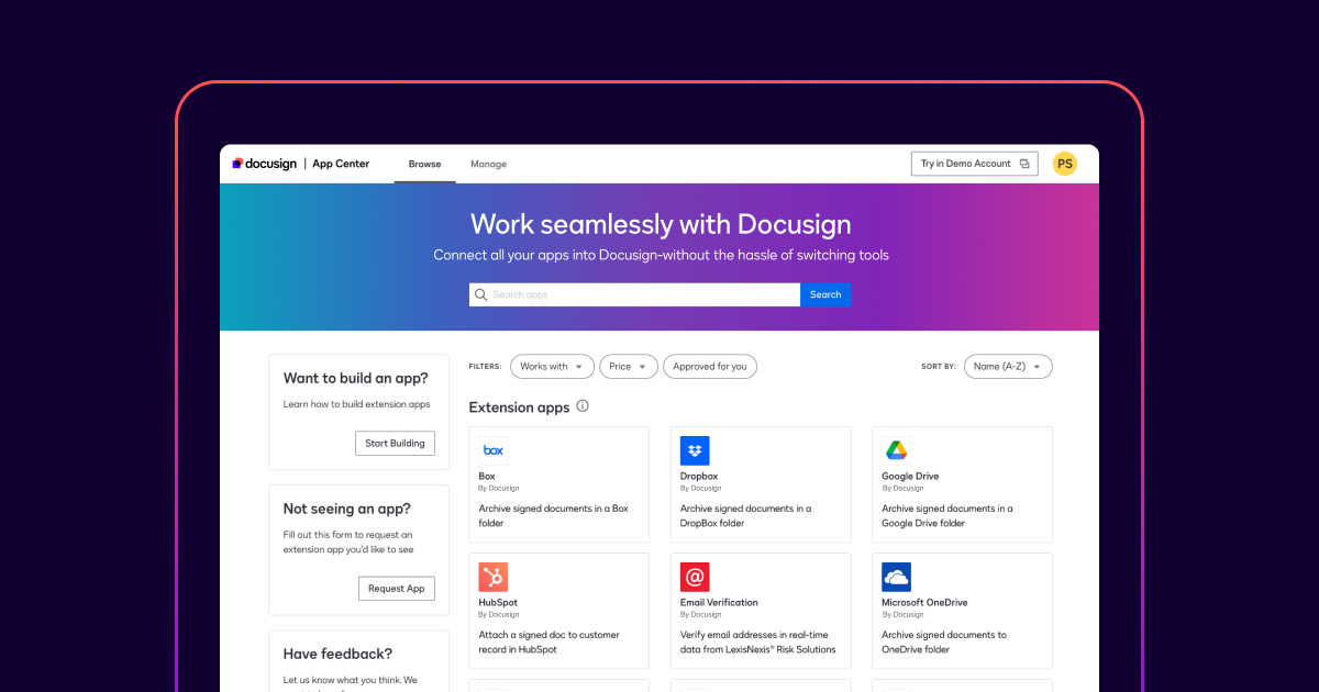 Docusign App Center: Customize and Extend Your Agreement Processes